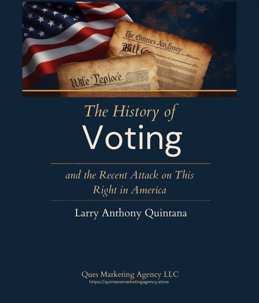 The History of Voting book cover, featuring the American flag and founding documents